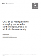 COVID-19 rapid guideline: managing suspected or confirmed pneumonia in adults in the community NICE guideline [NG165]